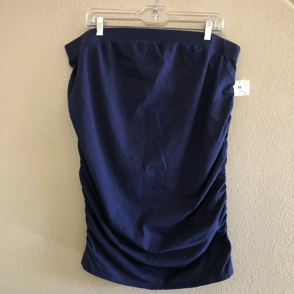 Ingrid + Isabel Navy Blue Side Ruched Maternity Knit Skirt Size XL